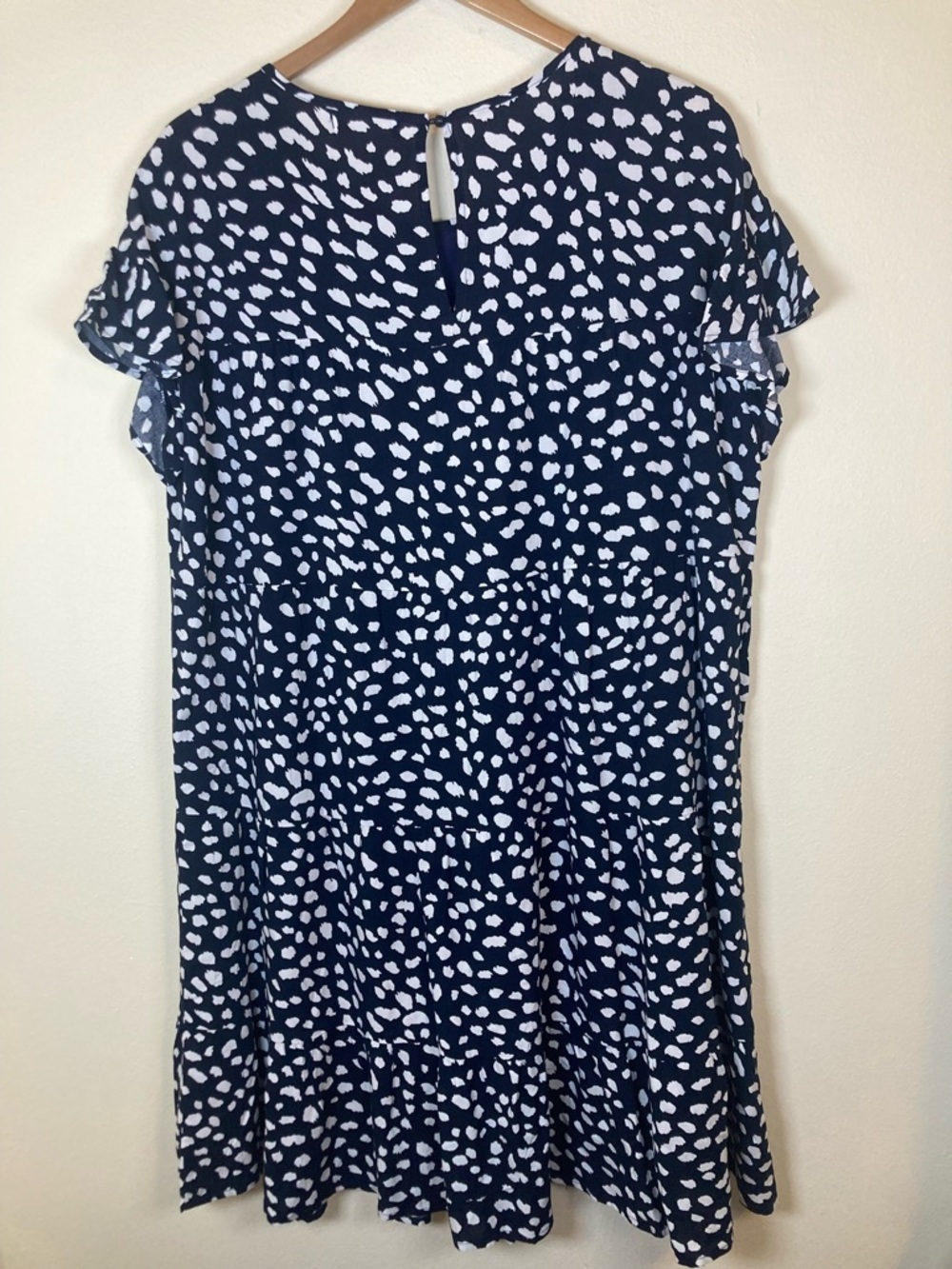 KIRUNDO Navy Abstract Print Babydoll Dress XXL Flowy - Picture 6 of 10